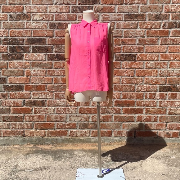 American Eagle pink button down sleeveless sheer top / S / Excellent condition - Picture 8 of 14